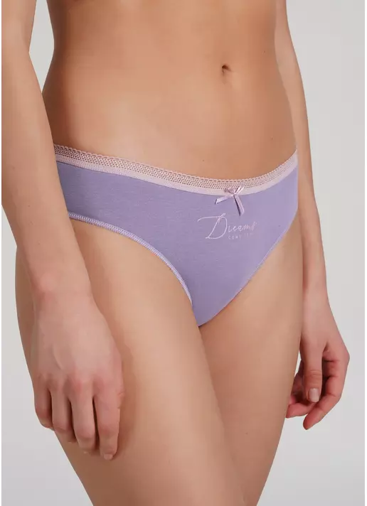Классические трусики слипы с принтом Sweet cotton 2301/60 lilac (фиолетовый)