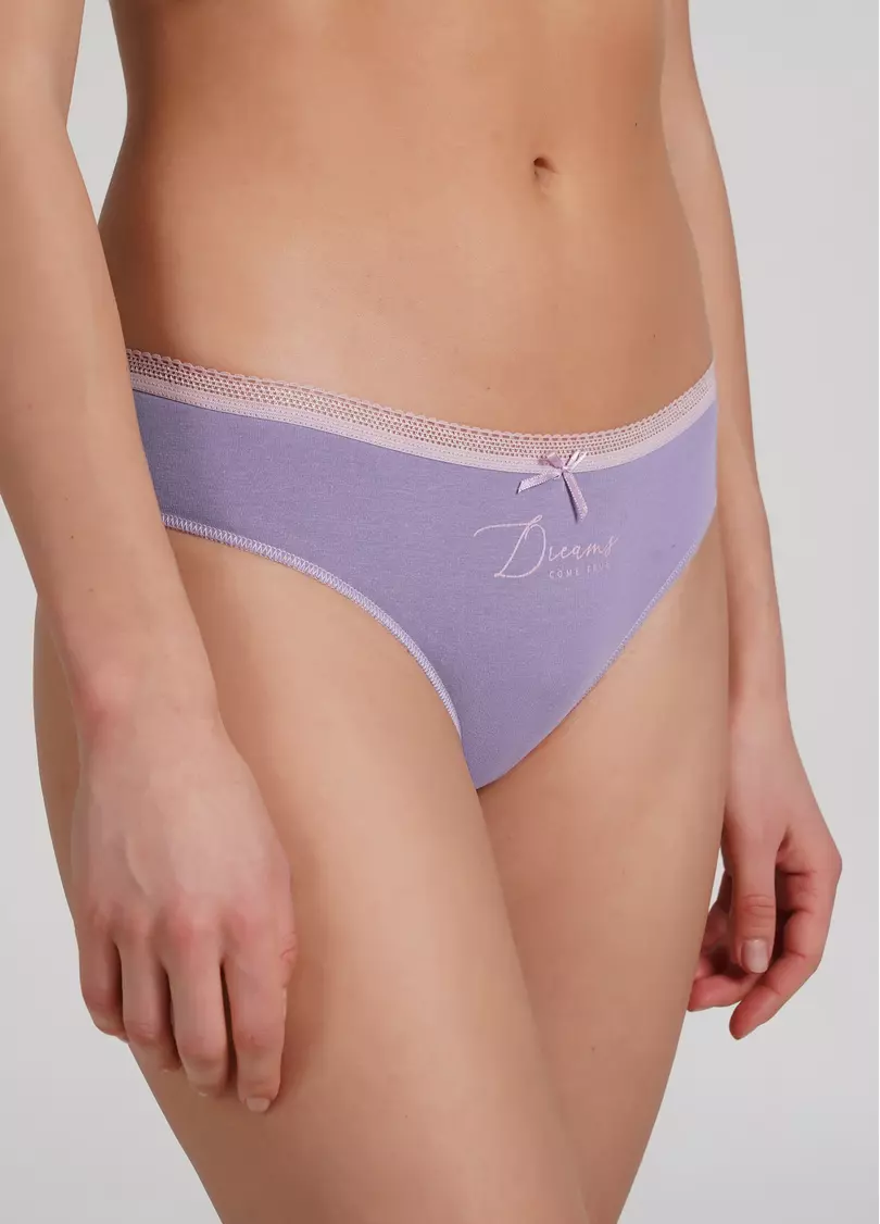 Классические трусики слипы с принтом Sweet cotton 2301/60 lilac (фиолетовый)