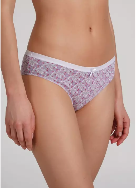 Классические трусики слипы с цветочным узором Sweet cotton 2301/60 lilac tracery (фиолетовый)