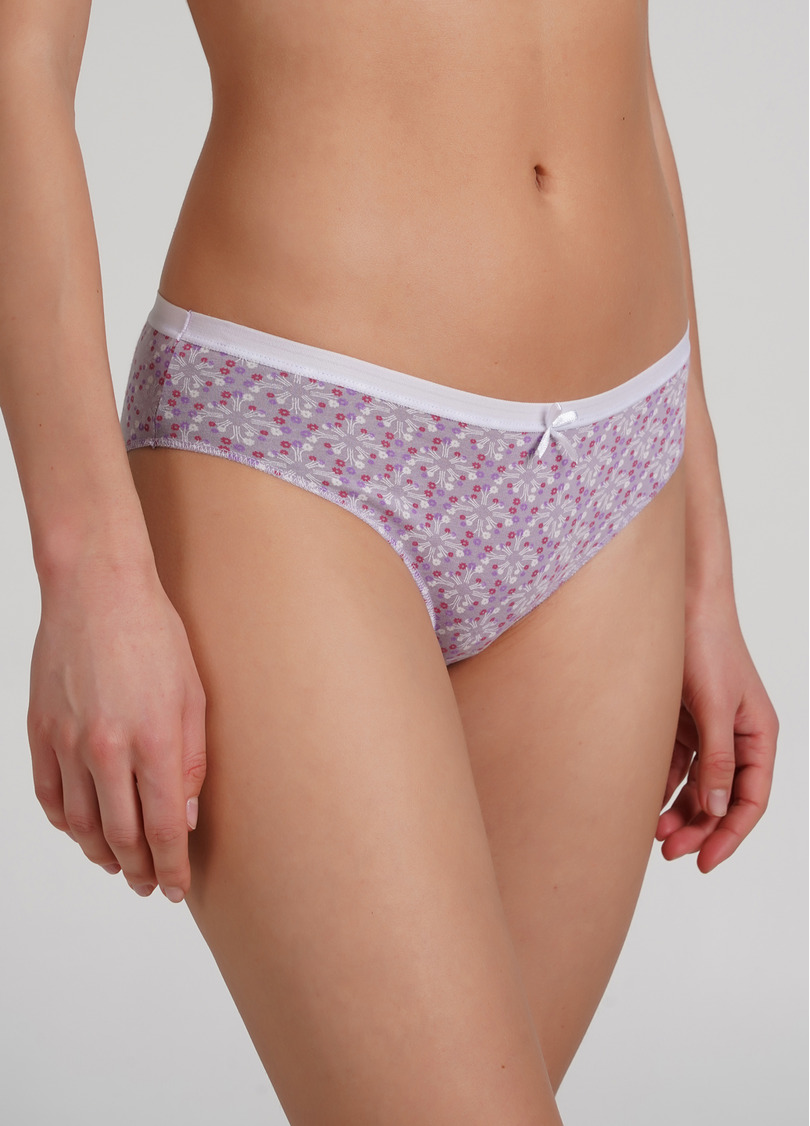 Класичні трусики сліпи з квітковим візерунком Sweet cotton 2301/60 lilac tracery (фіолетовий)