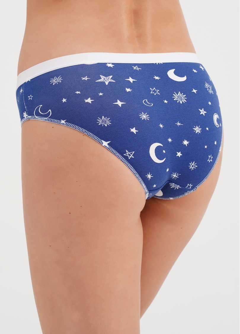 Класичні трусики сліпи в зірки Sweet cotton 2301/60 moon (синій)