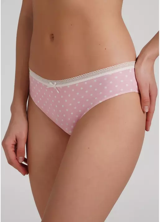 Классические трусики слипы в горох Sweet cotton 2301/60 pink dots (розовый)