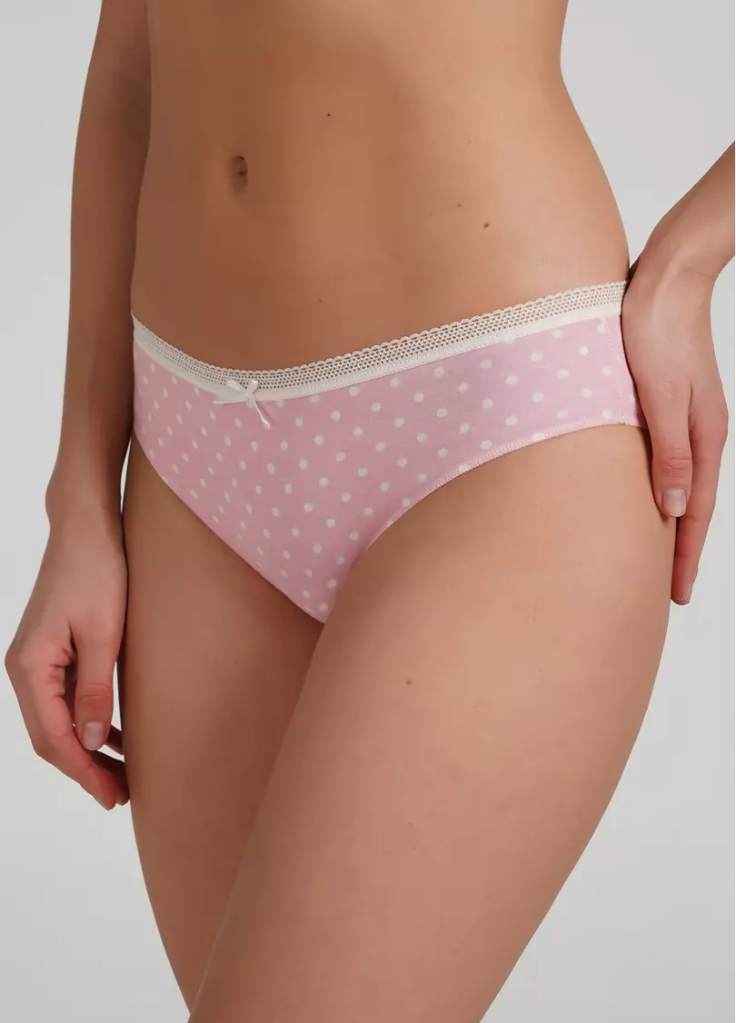 Классические трусики слипы в горох Sweet cotton 2301/60 pink dots (розовый)