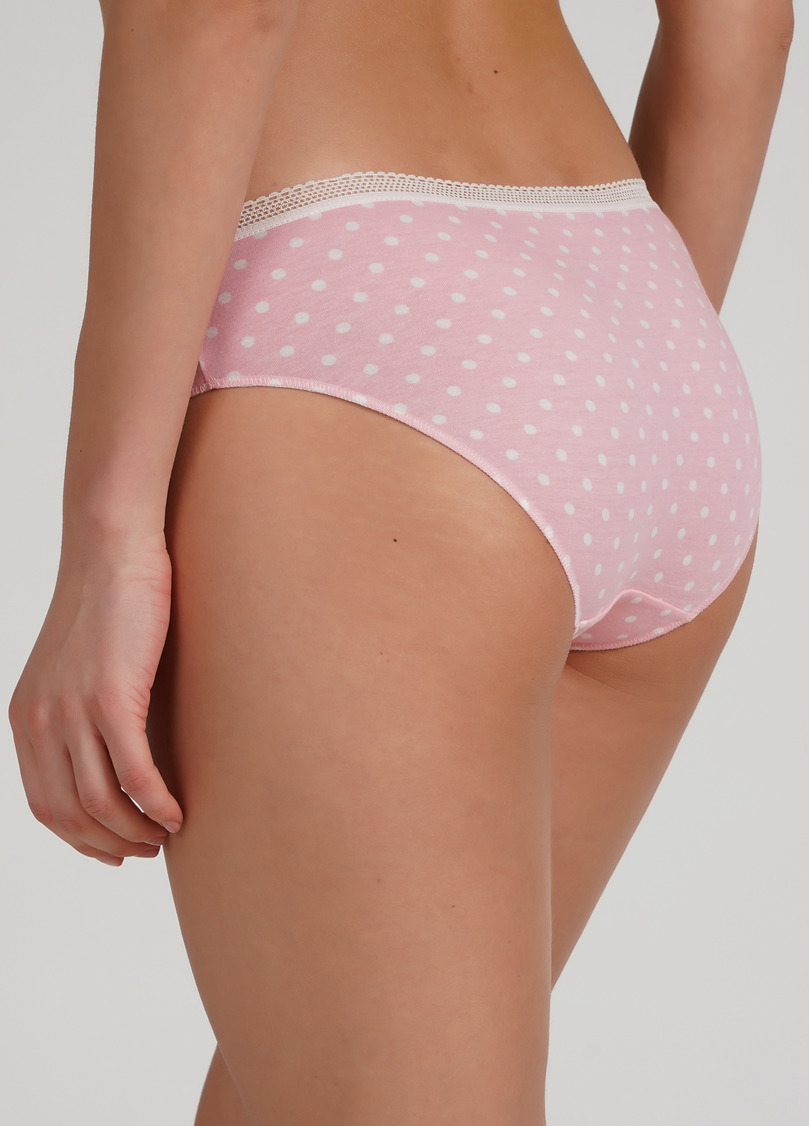 Класичні трусики сліпи в горох Sweet cotton 2301/60 pink dots (рожевий)