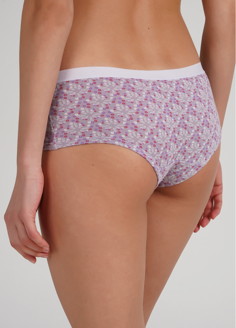Трусики хипстеры хлопковые с цветочным узором Sweet cotton 2602/60 lilac tracery (фиолетовый)