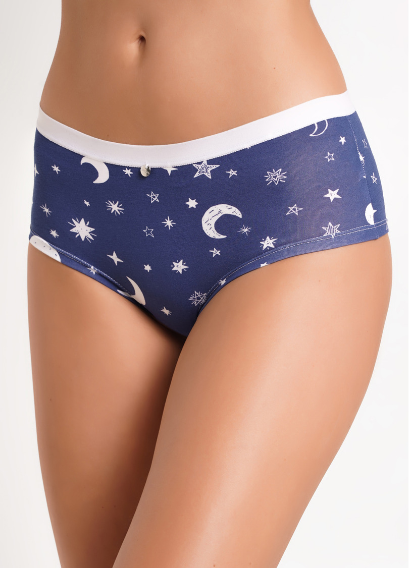 Трусики хипстеры хлопковые с узором Sweet cotton 2602/60 moon (фиолетовый)