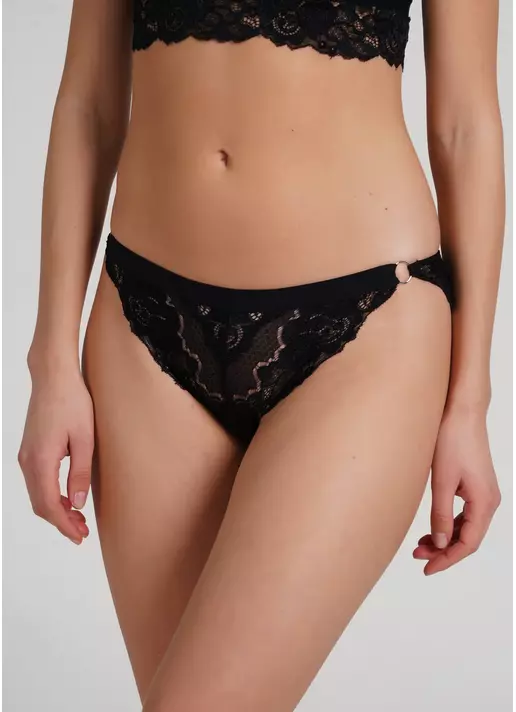 Кружевные трусики слипы Sweet plum 2309/31 black (черный)