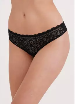 Труси бразиліана з мережива та мікрофібри Tiffany 2226/36 black (чорний) Труси бразиліана з мережива та мікрофібри Tiffany 2226/36 black (чорний)