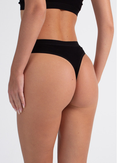 Трусы стринги хлопковые в рубчик URBAN RIB 2115/60 black (черный) Giulia Трусы стринги хлопковые в рубчик URBAN RIB 2115/60 black (черный) Giulia