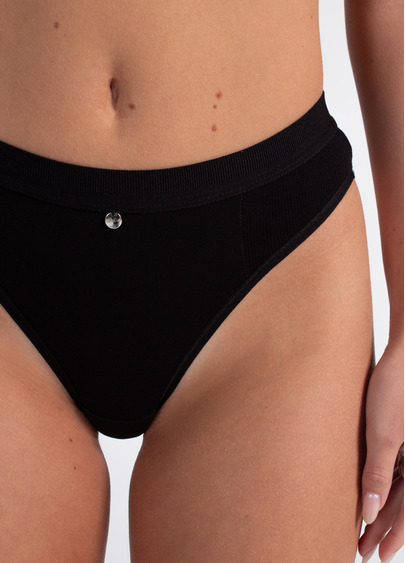 Трусы стринги хлопковые в рубчик URBAN RIB 2115/60 black (черный) Giulia Трусы стринги хлопковые в рубчик URBAN RIB 2115/60 black (черный) Giulia