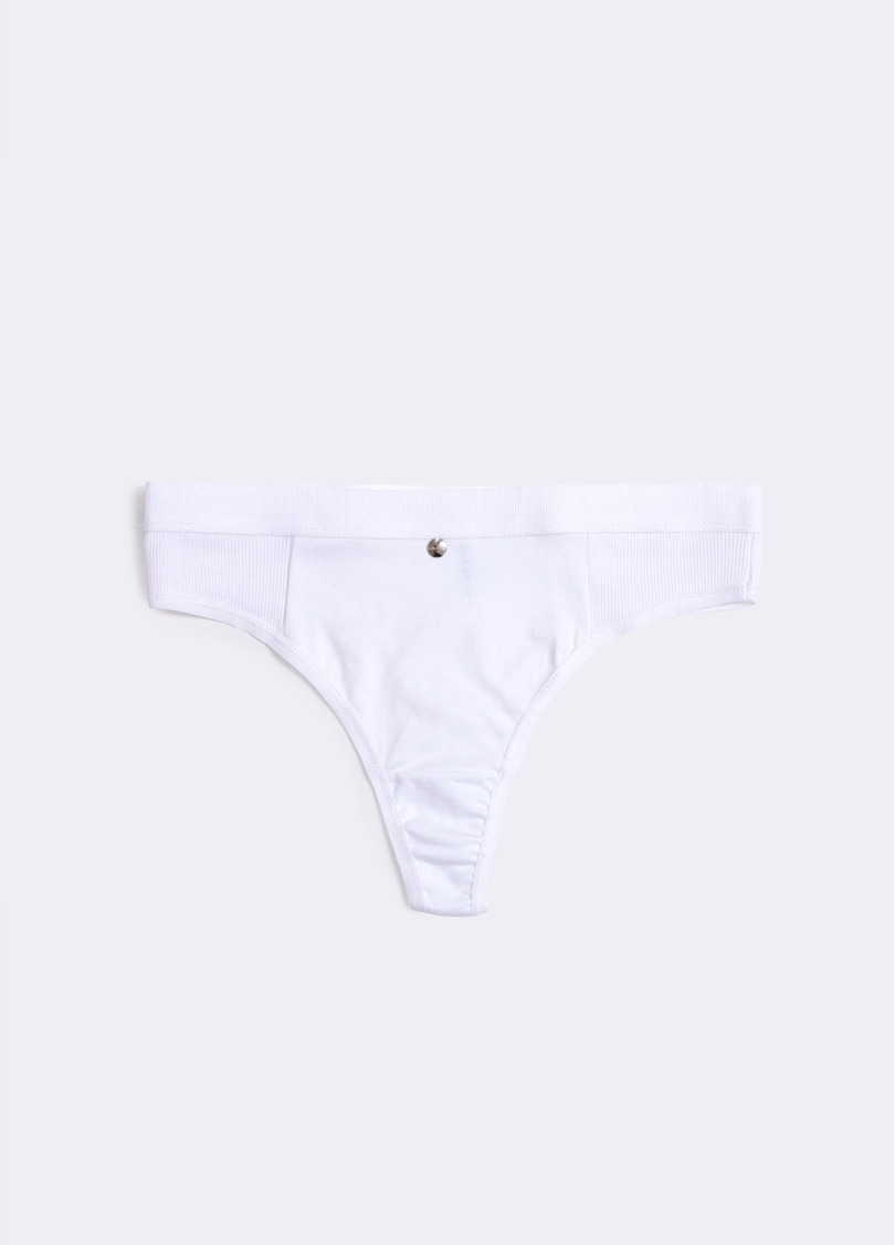 Трусы стринги хлопковые в рубчик URBAN RIB 2115/60 white (белый) Giulia