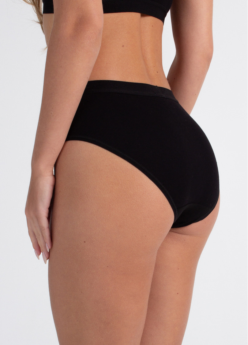 Труси сліпи бавовняні в рубчик URBAN RIB 2319/60 black (чорний)