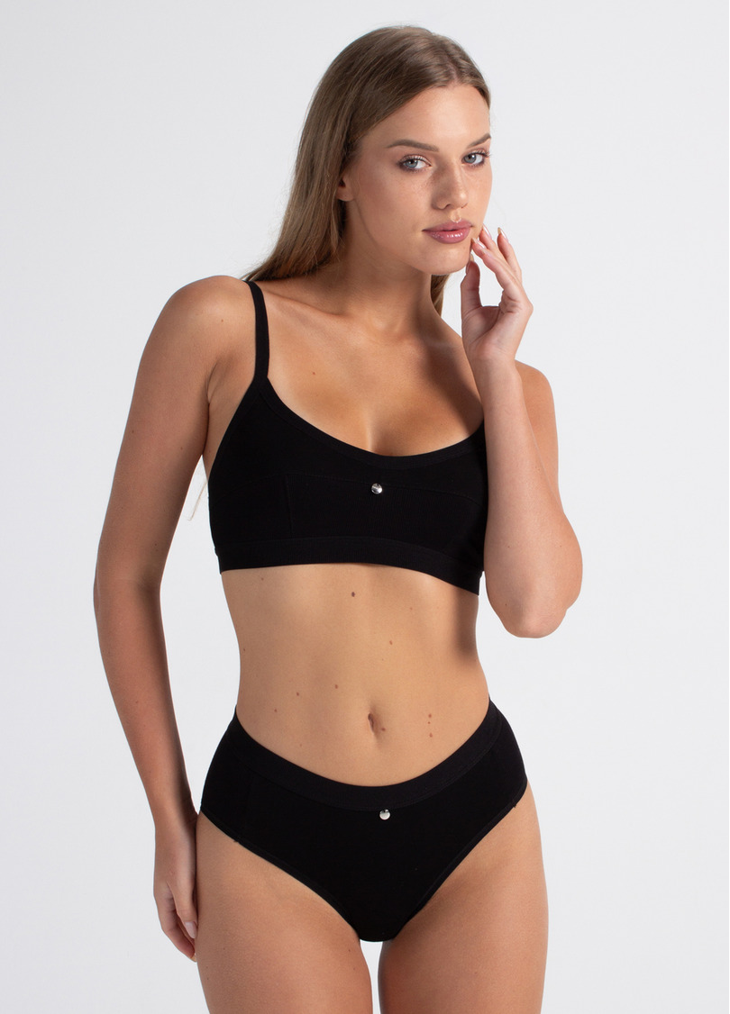 Труси сліпи бавовняні в рубчик URBAN RIB 2319/60 black (чорний)