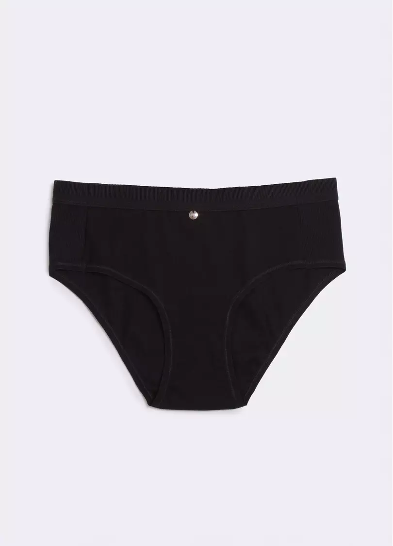 Труси сліпи бавовняні в рубчик URBAN RIB 2319/60 black (чорний)