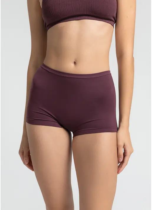 Бесшовные трусики шортики BOXER BRIEFS COLOR, бордовые