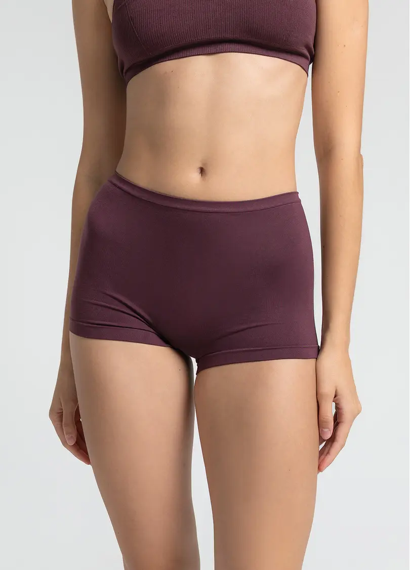 Бесшовные трусики шортики BOXER BRIEFS COLOR, бордовые