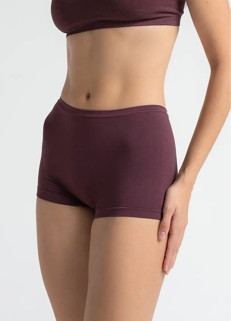 Бесшовные трусики шортики BOXER BRIEFS COLOR, бордовые