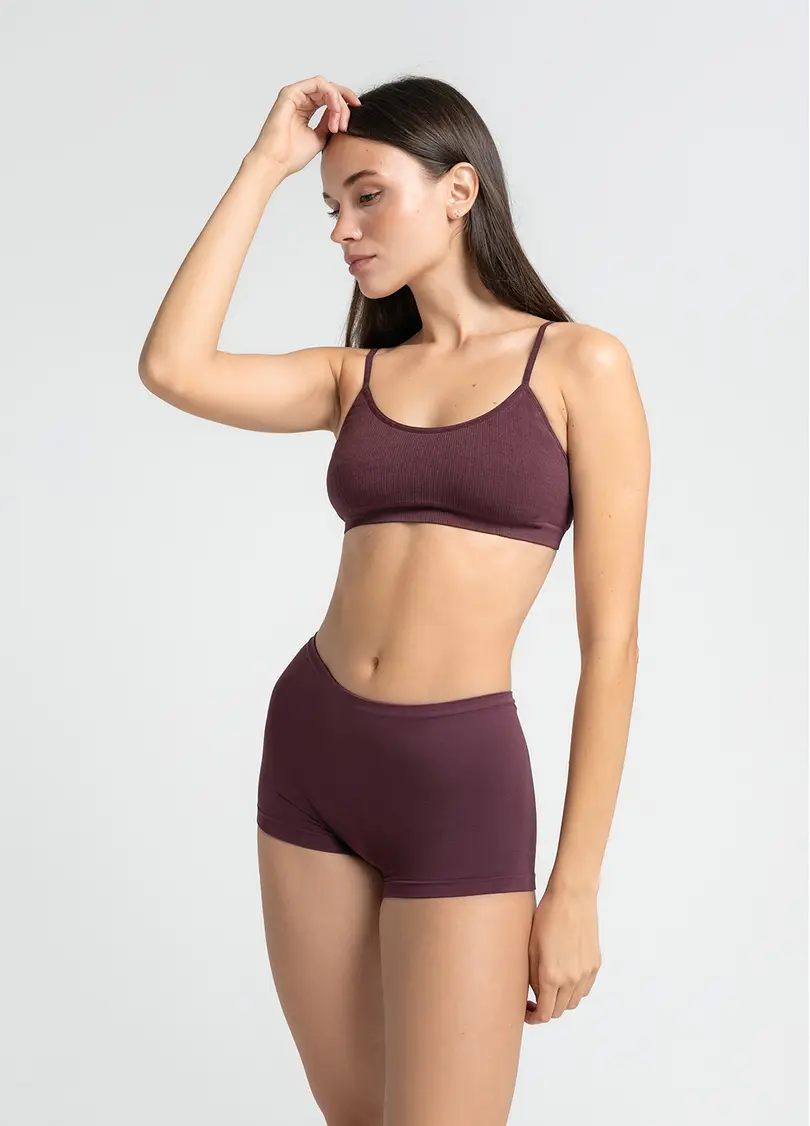 Бесшовные трусики шортики BOXER BRIEFS COLOR, бордовые