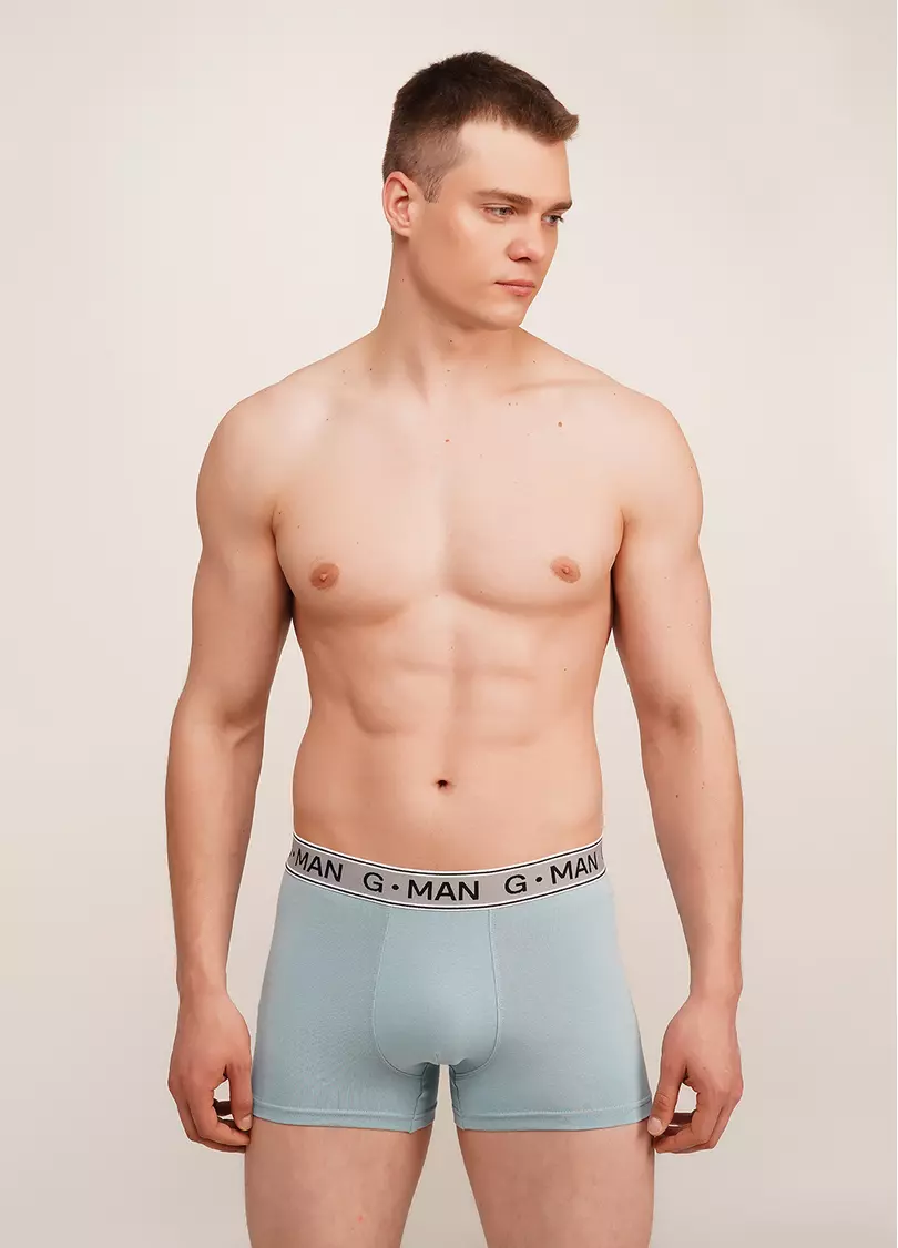 Трусы боксеры из хлопка G-MAN 20401/60 dusty blue (голубой)