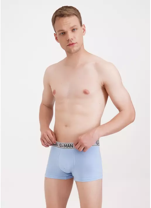 Трусы боксеры из хлопка G-MAN 20401/60 light blue (голубой)
