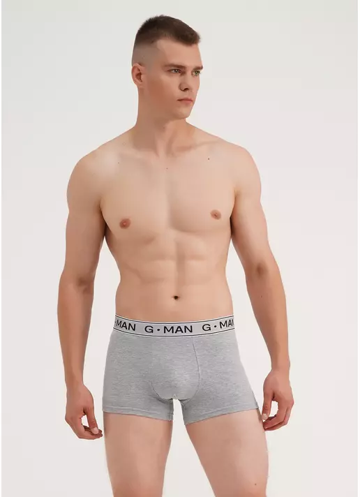 Трусы боксеры из хлопка G-MAN 20401/60 light grey melange (серый меланж)