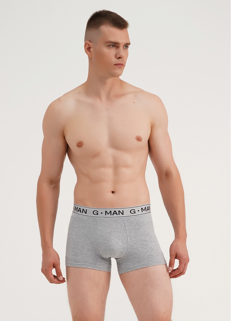 Трусы боксеры из хлопка G-MAN 20401/60 light grey melange (серый меланж)