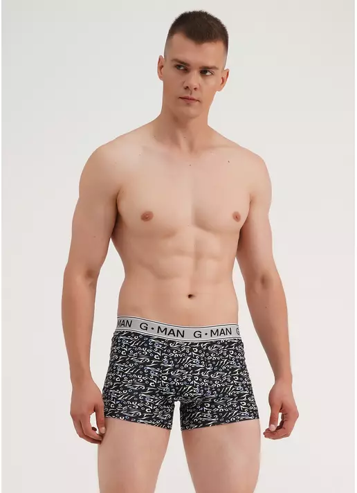 Хлопковые трусы боксеры с принтом G-MAN PRINT 20401/60 animal blue (синий)