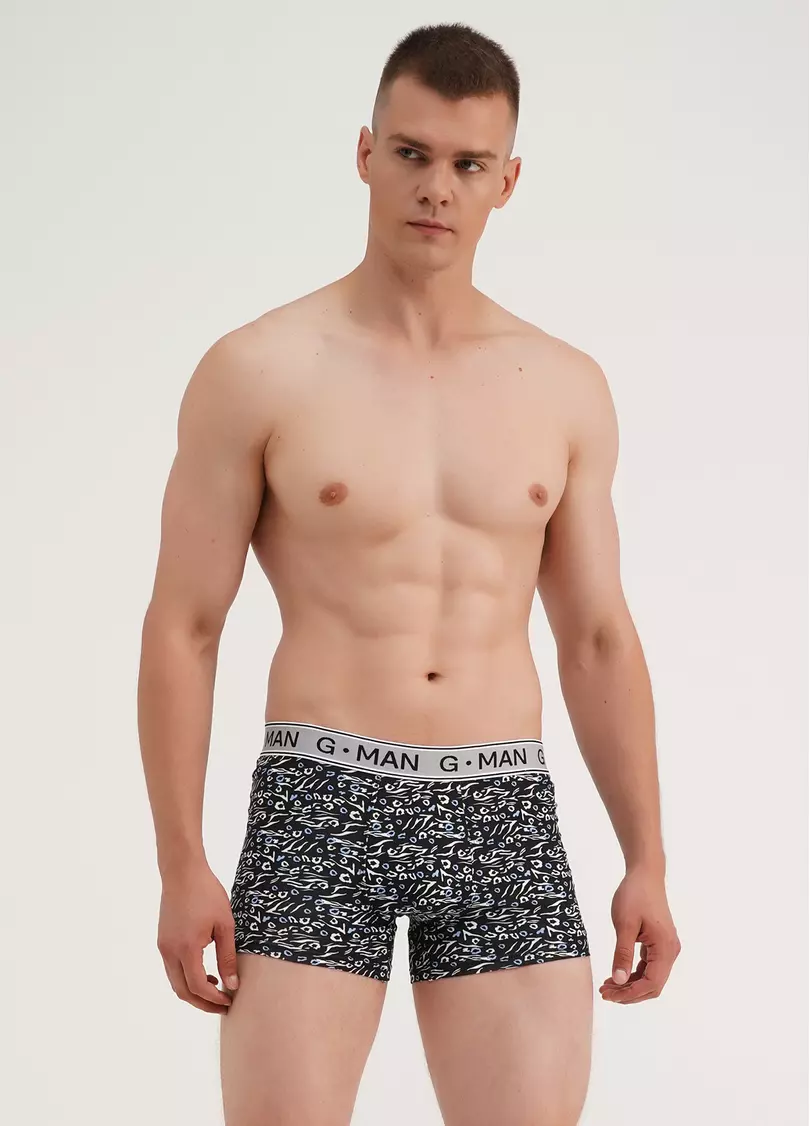 Бавовняні труси боксери з принтом G-MAN PRINT 20401/60 animal blue (синій)