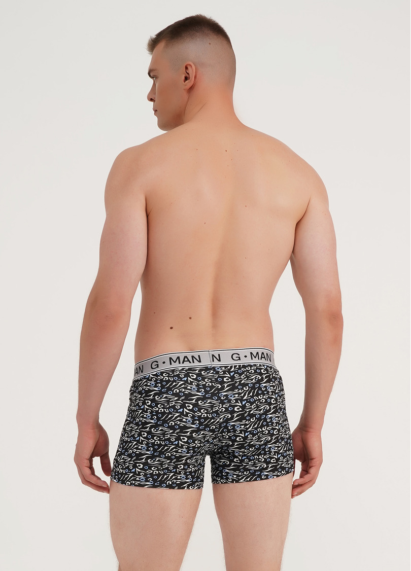 Бавовняні труси боксери з принтом G-MAN PRINT 20401/60 animal blue (синій)