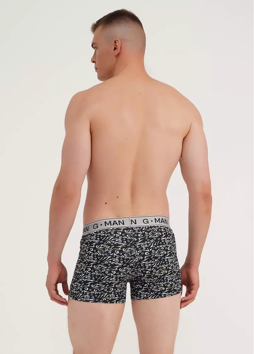 Бавовняні труси боксери з принтом G-MAN PRINT 20401/60 animal blue (синій)