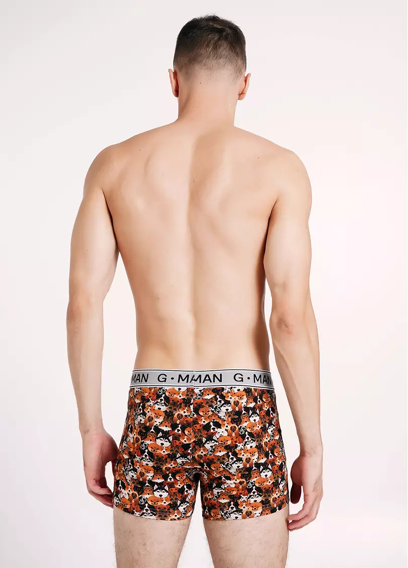 Бавовняні труси боксери в собачки G-MAN PRINT 20401/60 dog (помаранчевий)