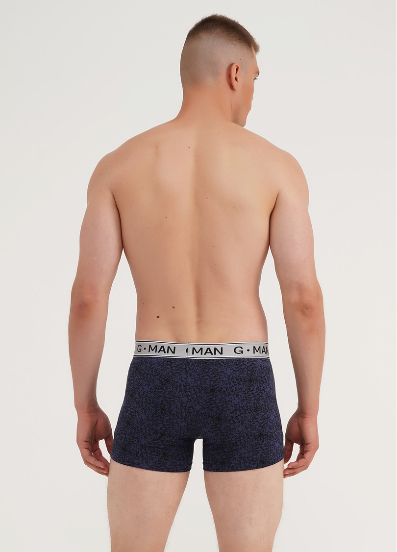 Бавовняні труси боксери з принтом G-MAN PRINT 20401/60 navy/black stripe (синій)
