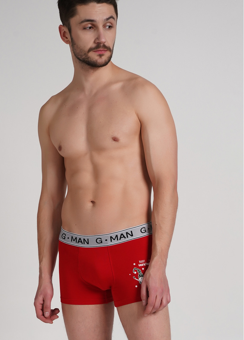 Бавовняні труси боксери з принтом G-MAN PRINT 20401/60 red/gnome (червоний)