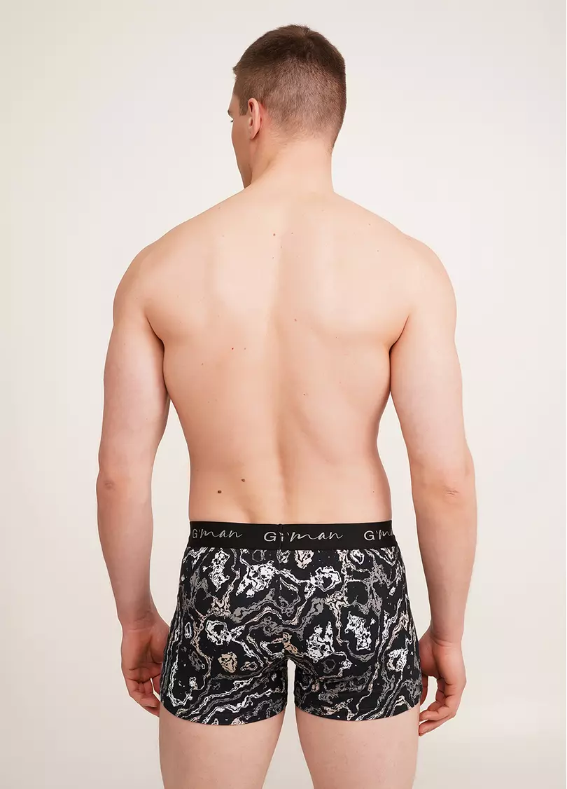 Мужские трусы боксеры принтованые G-MAN PRINT 20405/60 abstract print (черный)