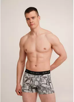 Чоловiчi труси боксери принтовані G-MAN PRINT 20405/60 white/letter print (білий)