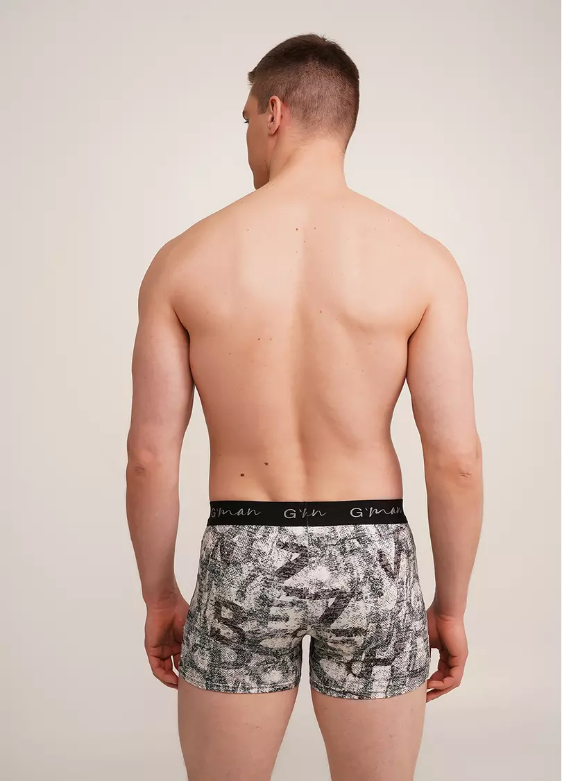 Мужские трусы боксеры принтованые G-MAN PRINT 20405/60 white/letter print (белый)