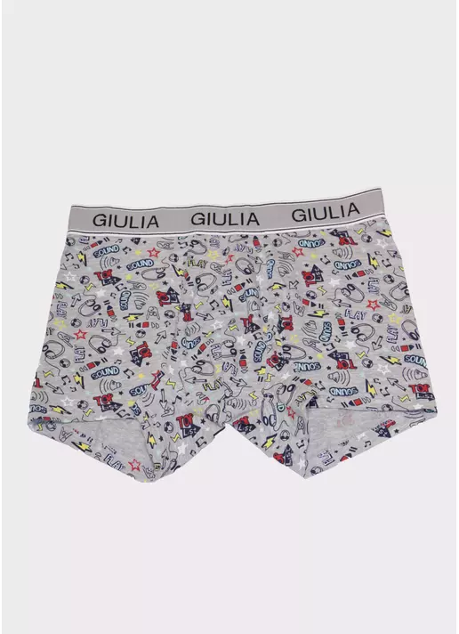 Чоловічі труси з принтом PRINT 20401/60 (світло-сірий меланж, червоний)