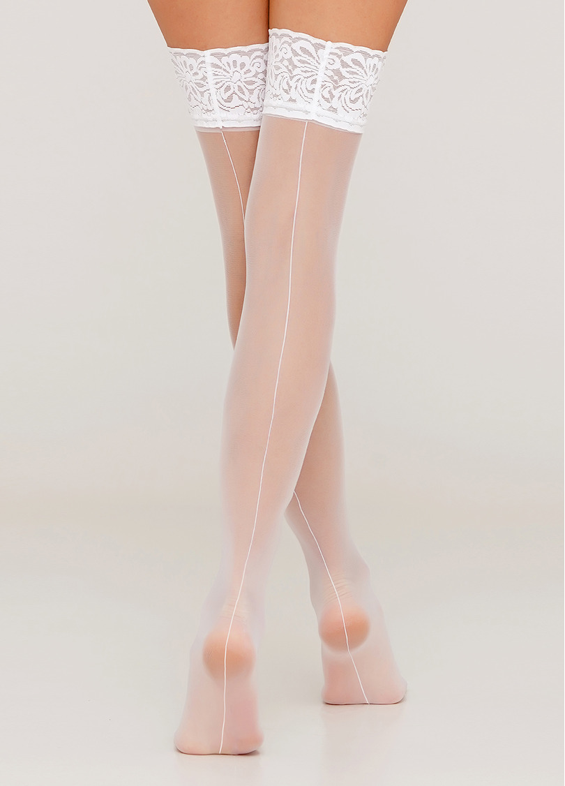 Чулки с декоративным швом Chic 20 calze den bianco (белый)