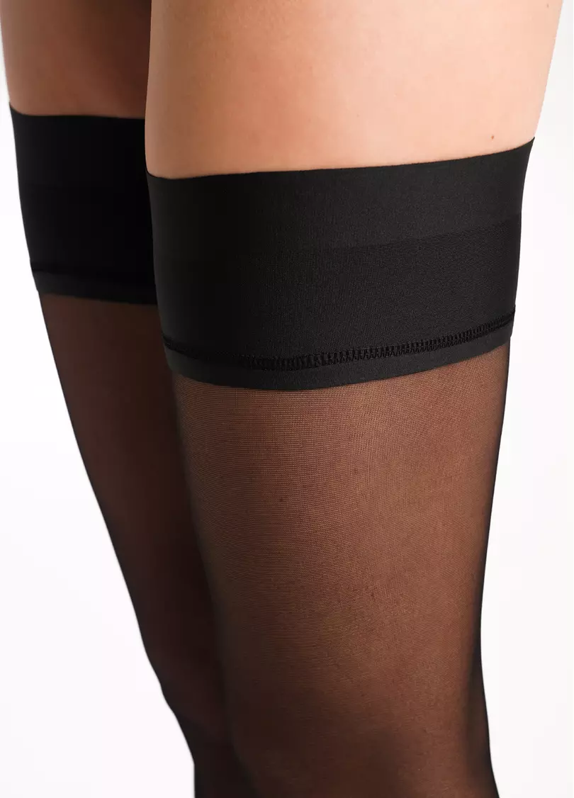 Панчохи з гладкою гумкою на силиконовій основі DESIRE 20 (1) nero (чорний)