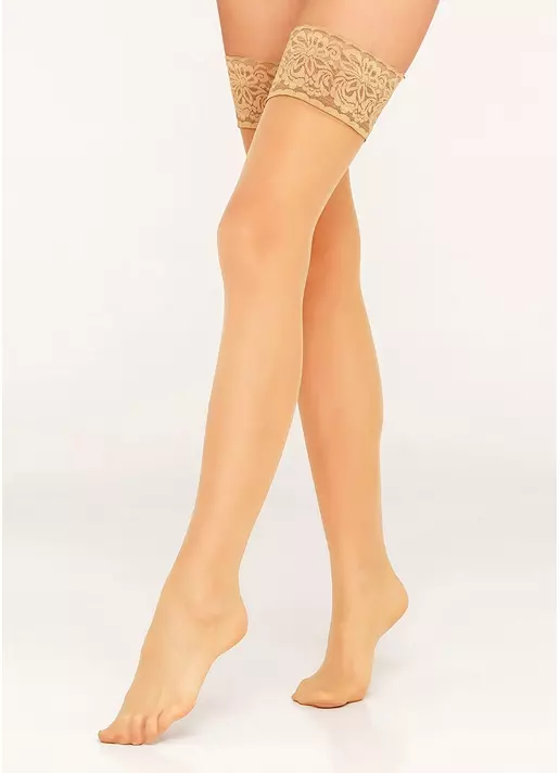 Панчохи з самоутримним мереживом Emotion 40 den glace (бежевий)