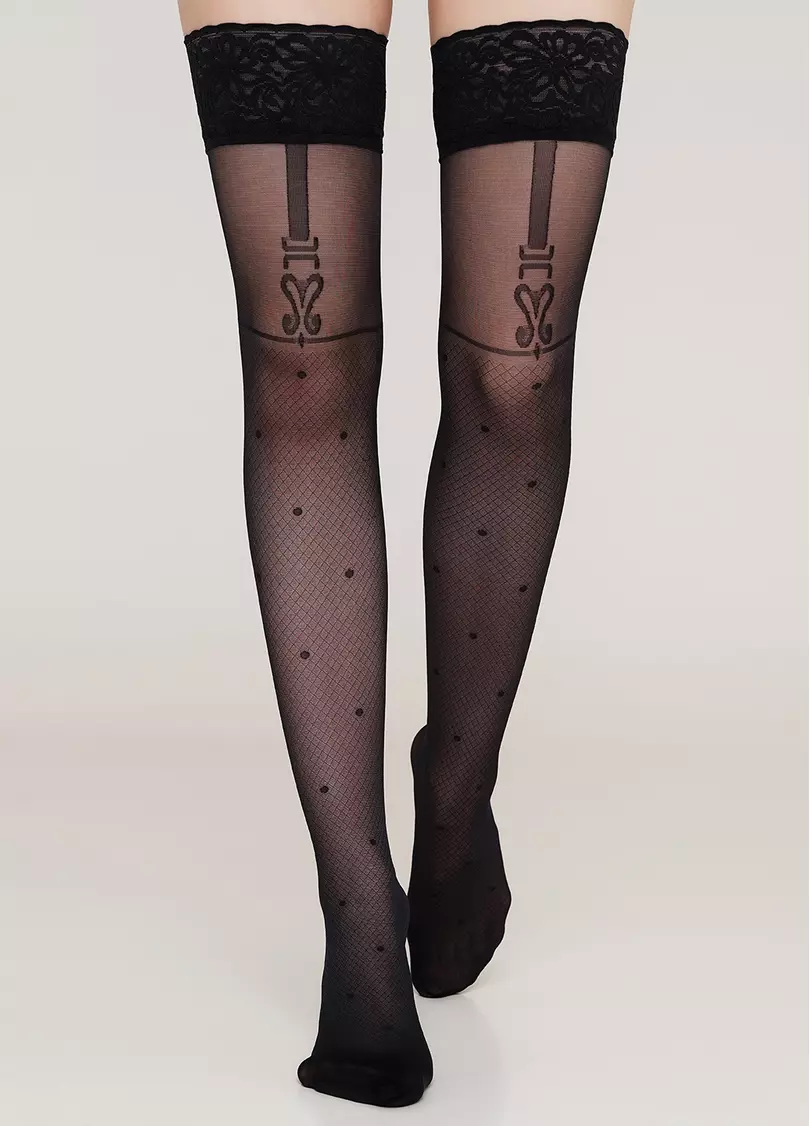 Чулки с кружевом на силиконовой основе FLIRT 40 (2) calze