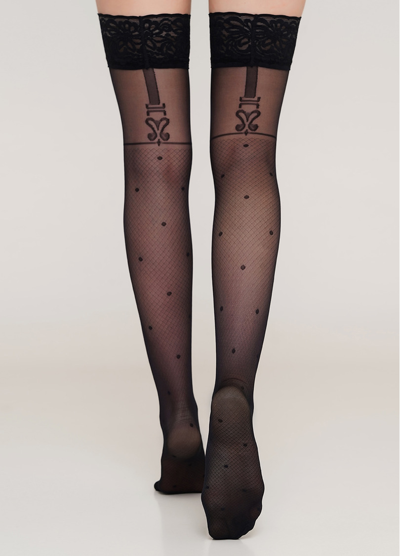 Панчохи з мереживом на силіконовій основі FLIRT 40 (2) calze