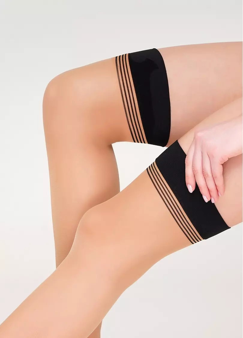 Женские чулки под пояс INCANTO 20 (1) calze nero/daino (черный)