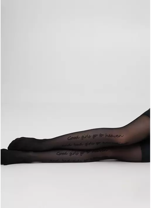 Чулки с надписью и гладкой резинкой INSPIRE 20 (1) calze nero (черный) Чулки с надписью и гладкой резинкой INSPIRE 20 (1) calze nero (черный)