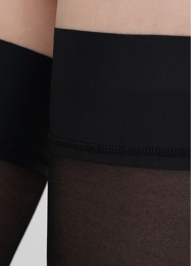 Чулки с надписью и гладкой резинкой INSPIRE 20 (1) calze nero (черный)