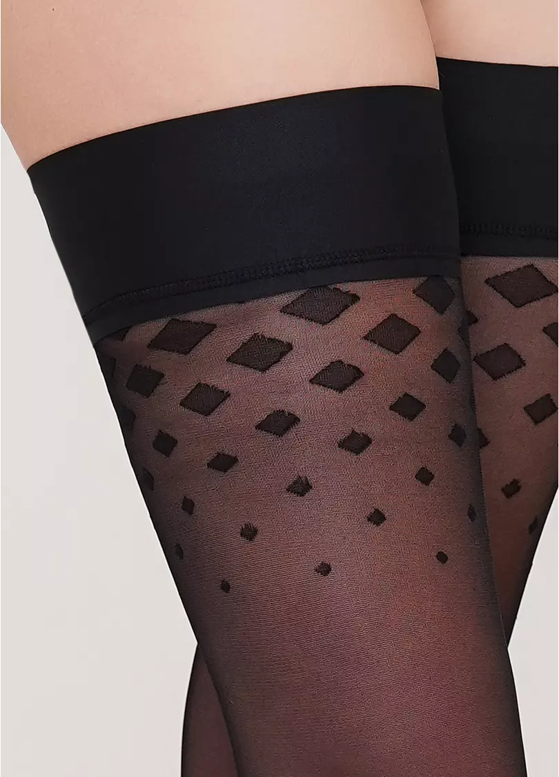 Чулки с рисунком на силиконовой основе INSPIRE 20 (2) calze nero (черный)