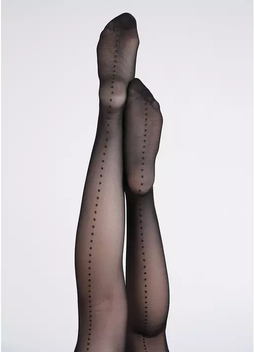 Чулки с декоративным швом в горох OMNIA 20 (2) calze nero (черный) Чулки с декоративным швом в горох OMNIA 20 (2) calze nero (черный)