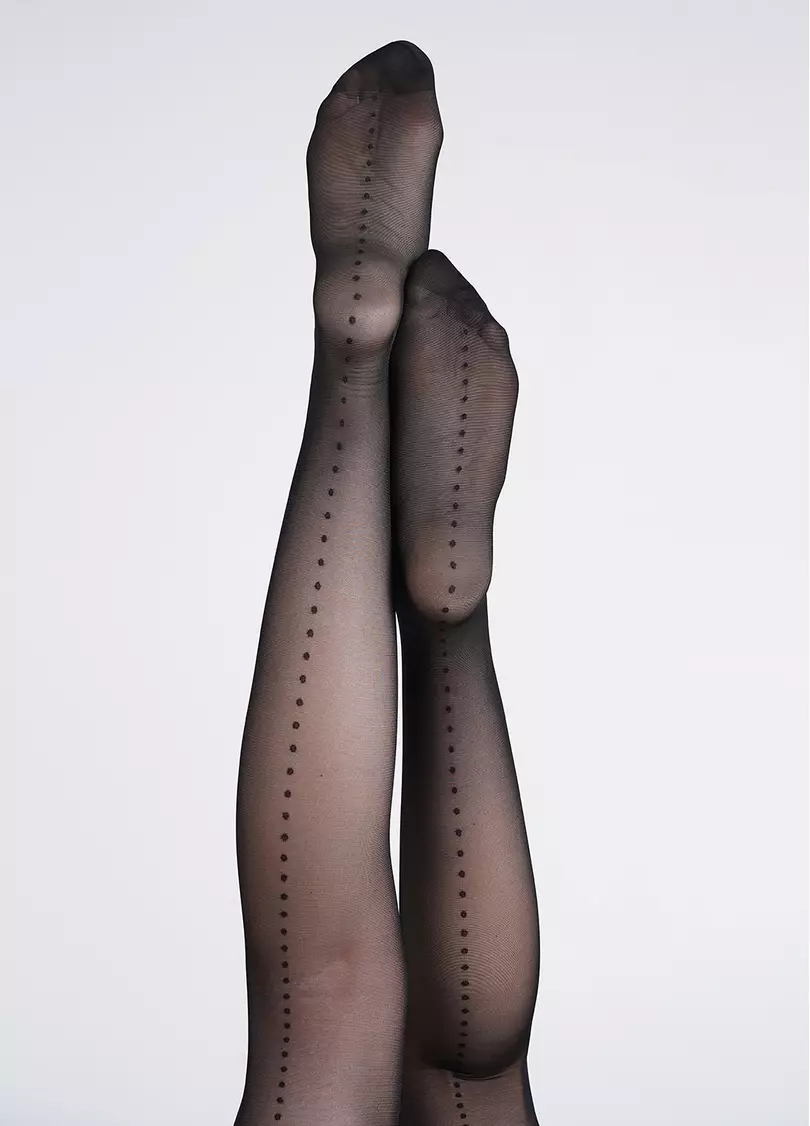 Панчохи з декоративним швом в горох OMNIA 20 (2) calze nero (чорний)