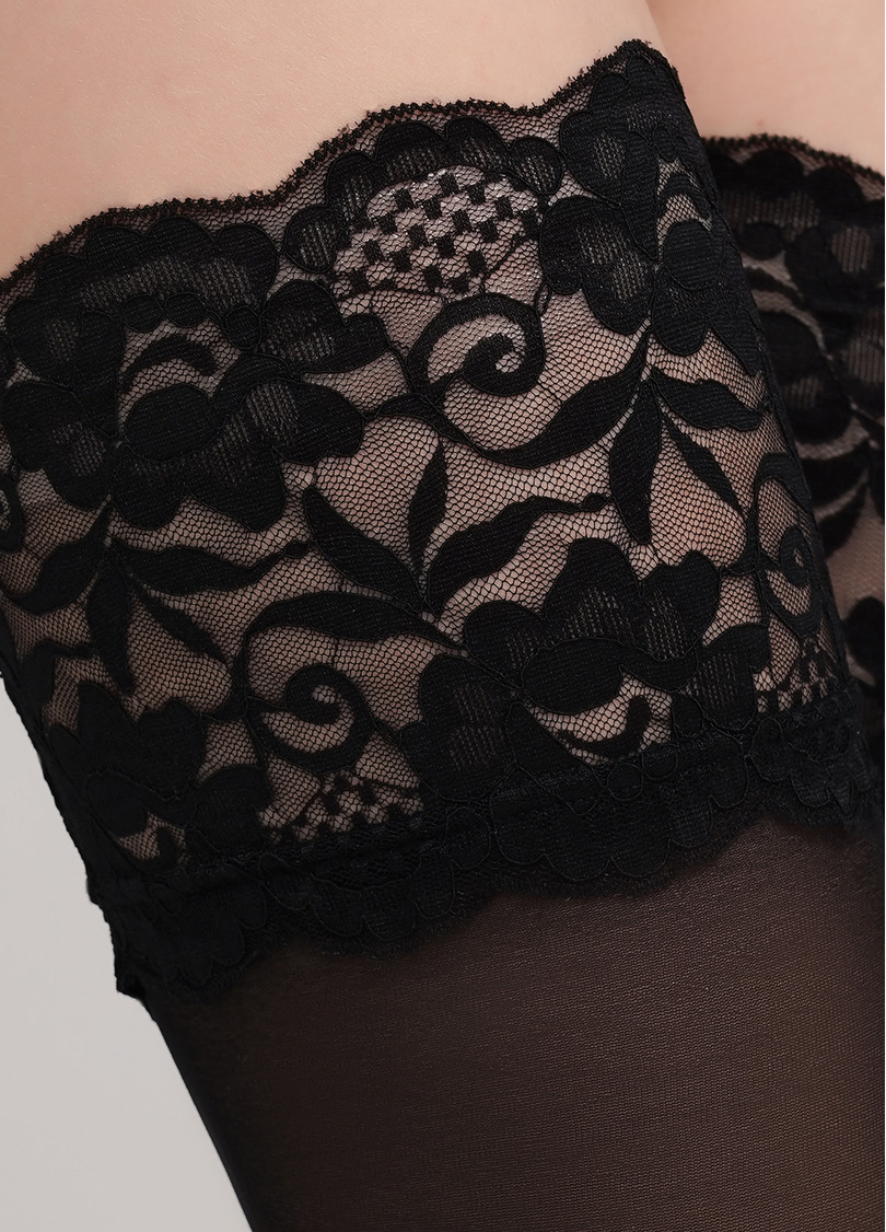 Чулки с широким кружевом Passion 20 den nero (черный)