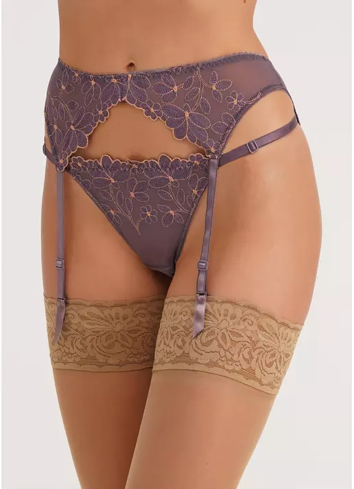 Пояс для панчіх з сітки в квіти Provance 3007/31 lavender (фіолетовий)